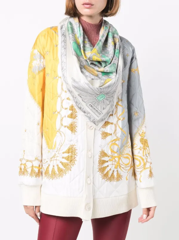 Farfetch Accessori Sciarpe Giallo Scialle con stampa 