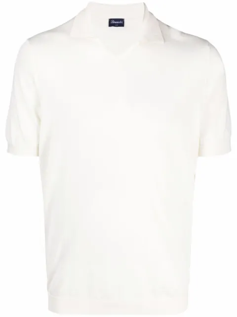 Drumohr pointed-collar cotton T-shirt
