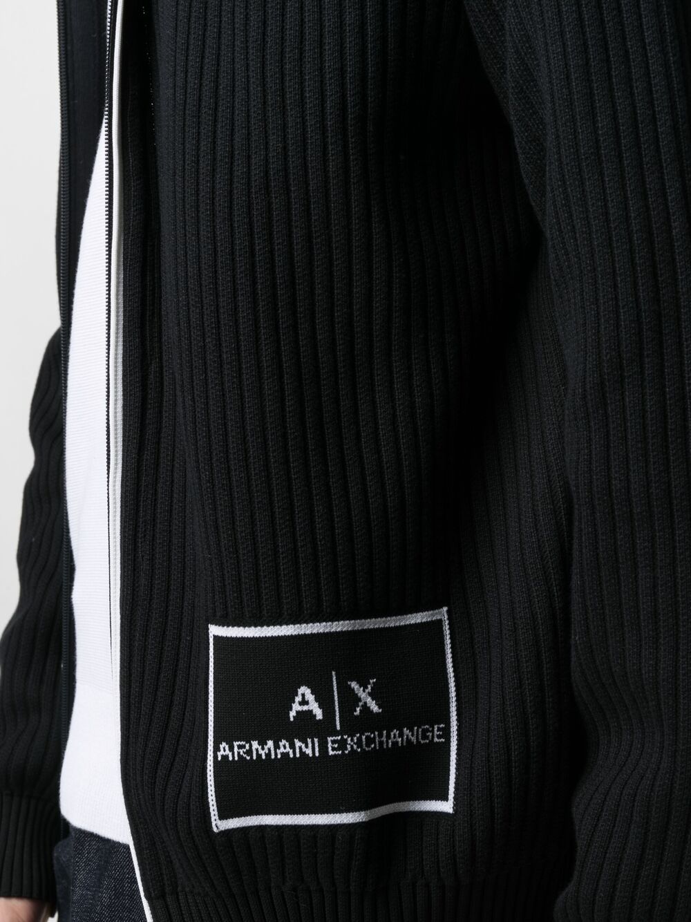 фото Armani exchange худи на молнии с нашивкой-логотипом