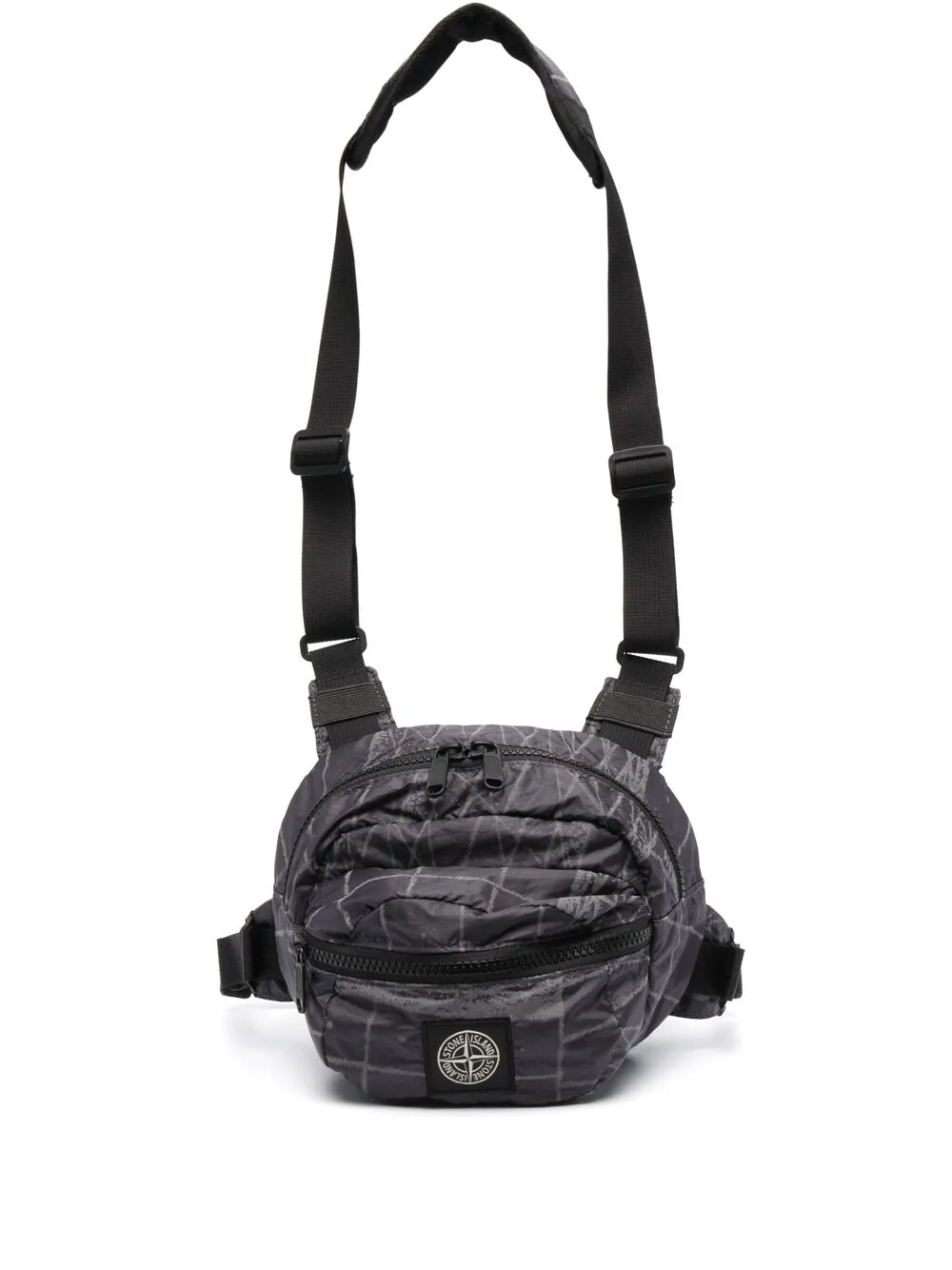 STONE ISLAND PLAID-CHECK PRINT BELT BAG