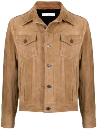 leather jacket and button down