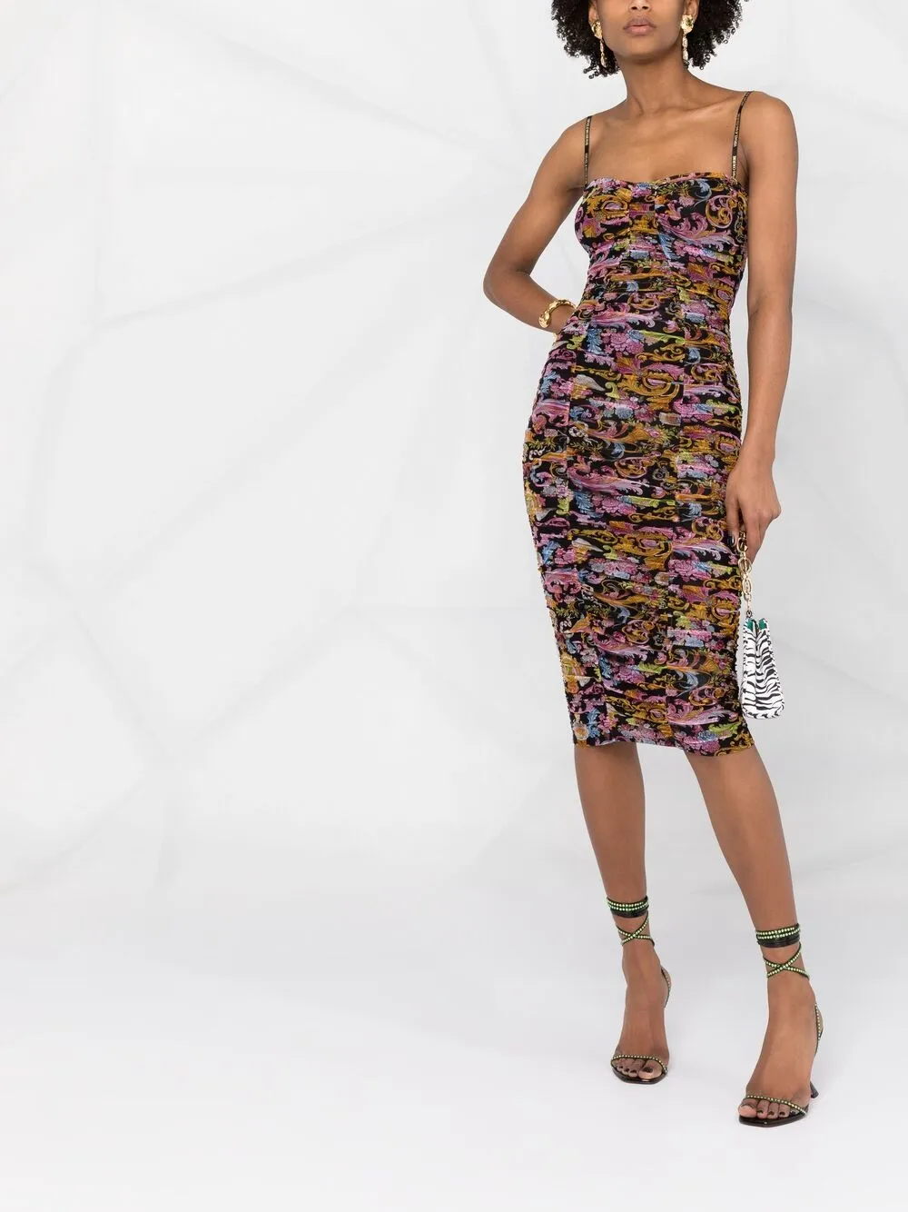 фото Versace jeans couture платье миди с вышивкой