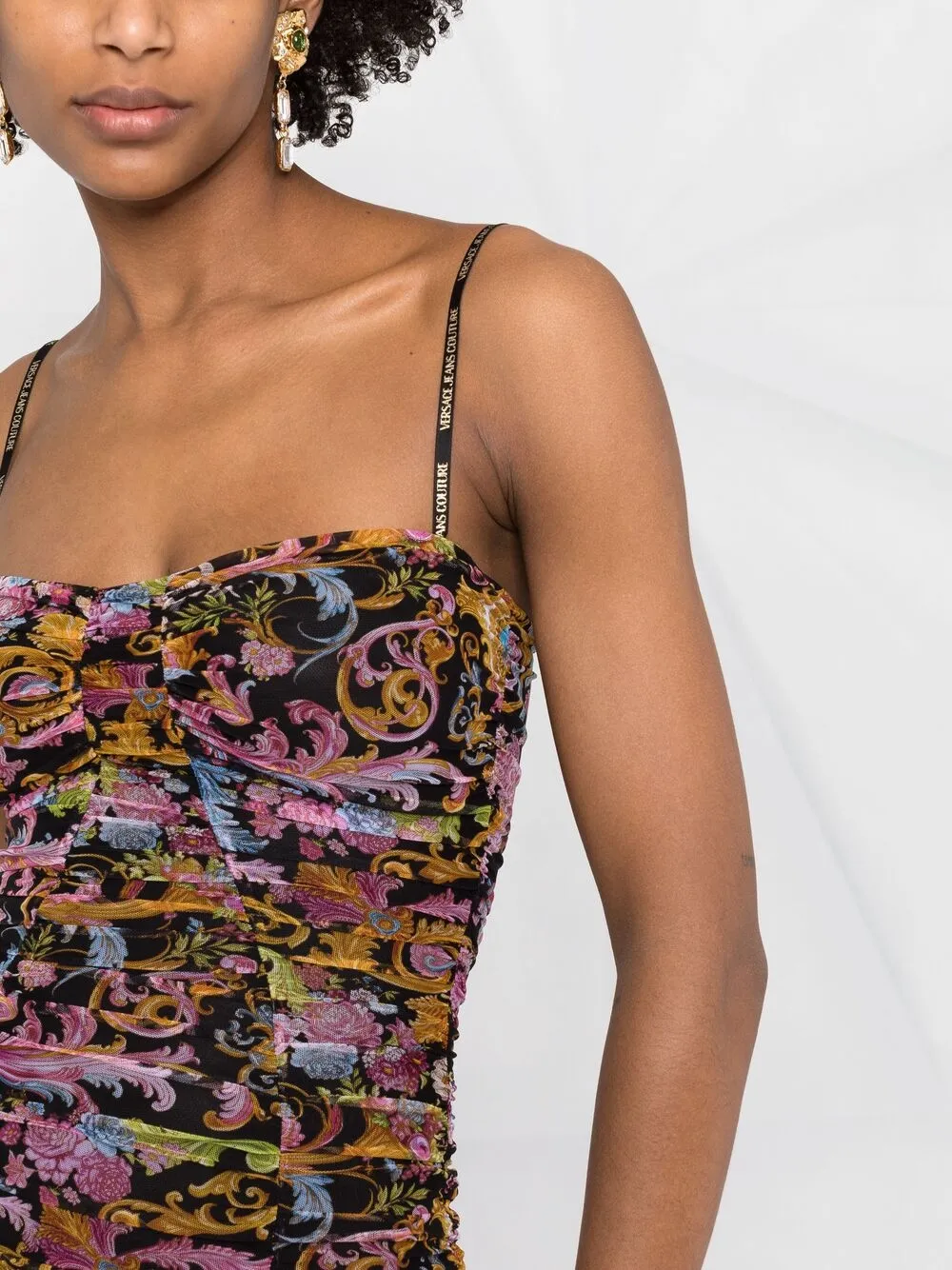 фото Versace jeans couture платье миди с вышивкой