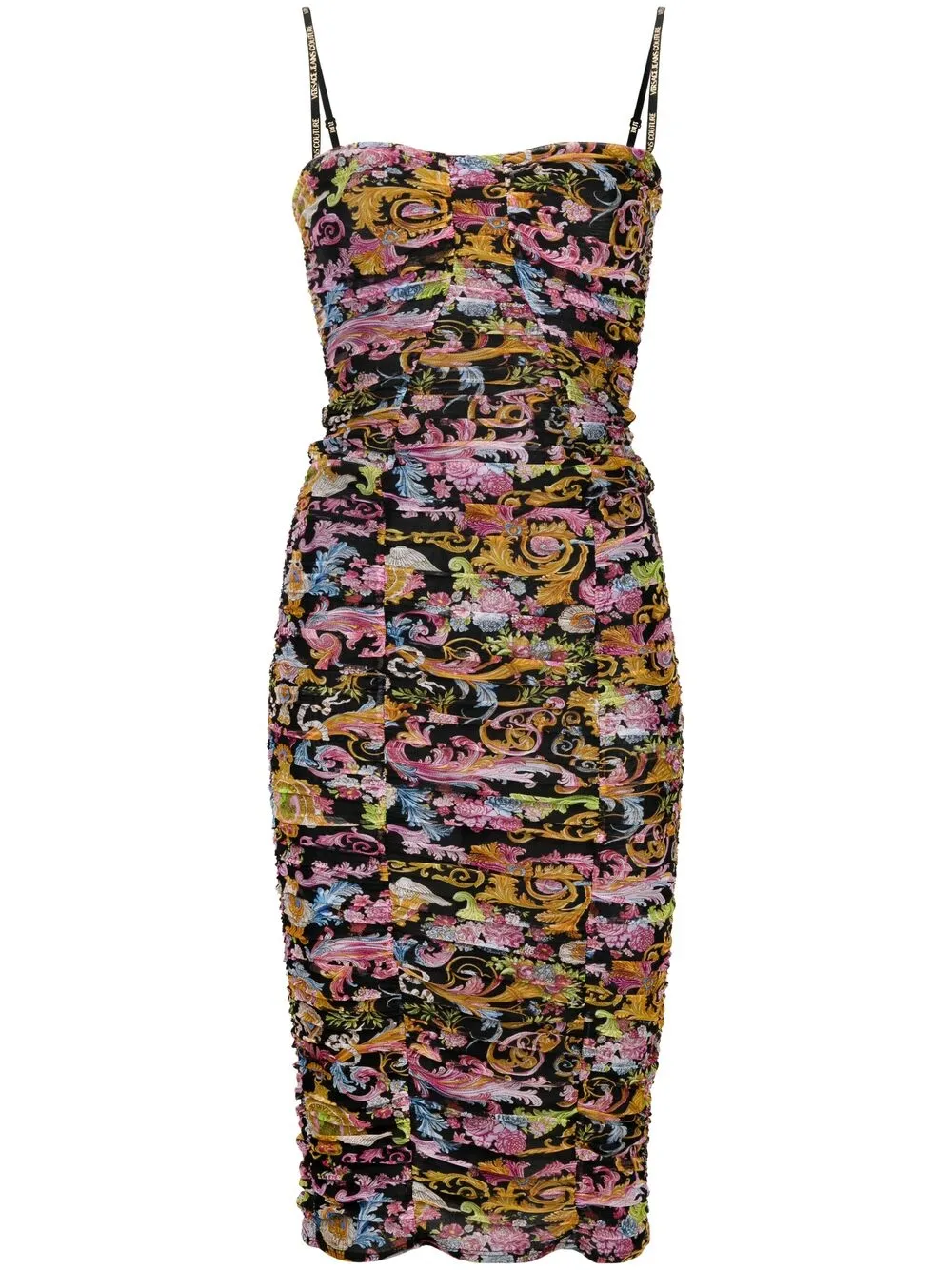 фото Versace jeans couture платье миди с вышивкой