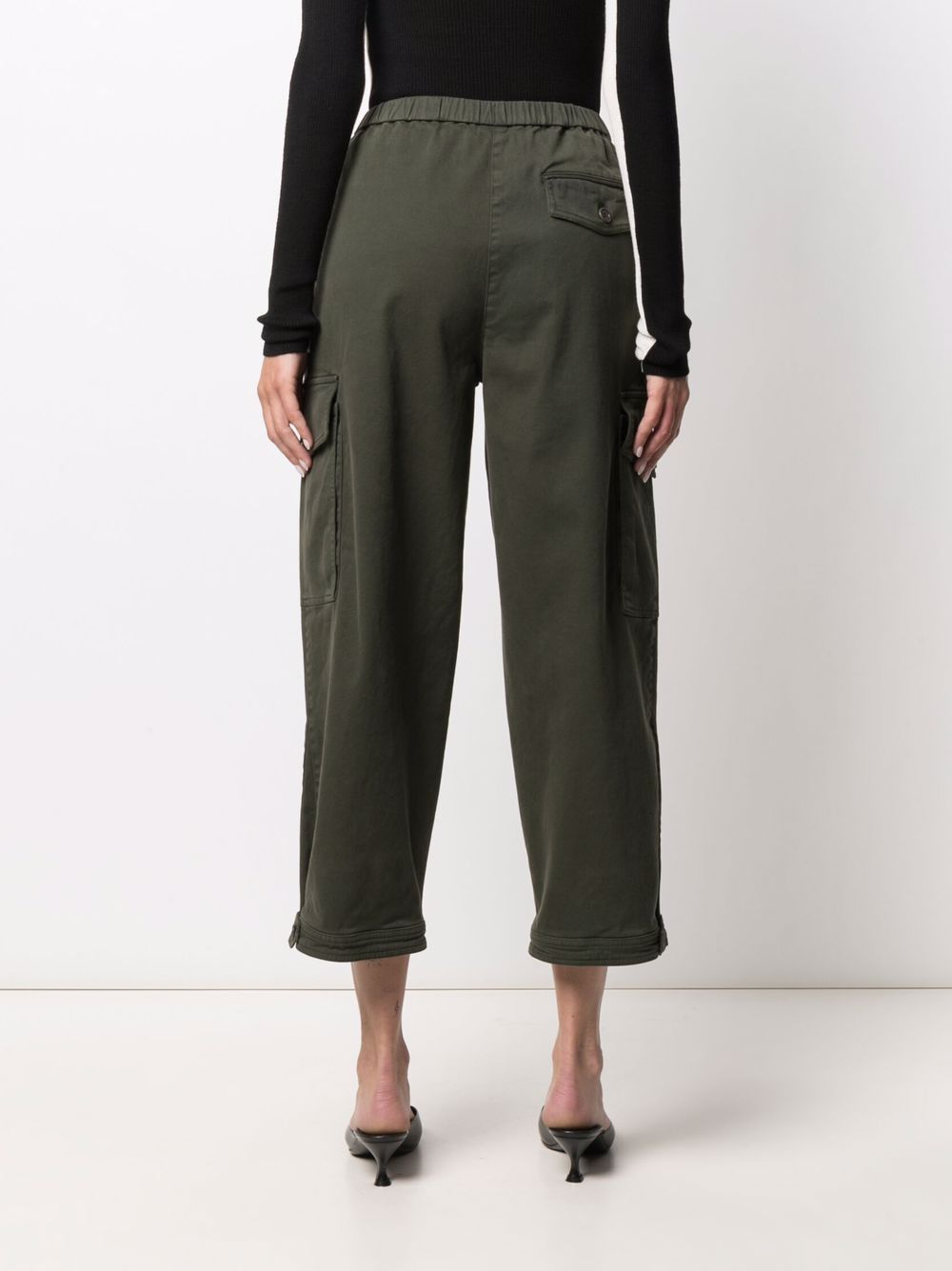 Shop Aspesi High-rise Cropped Trousers In Grün