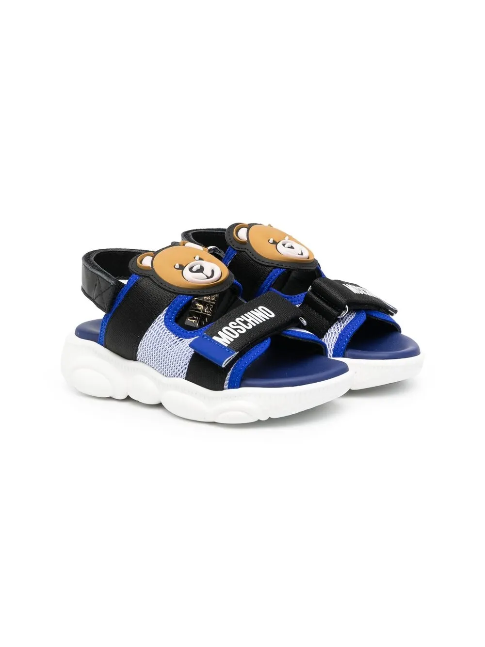 Moschino Kids teddy bear-patch sandals Blue