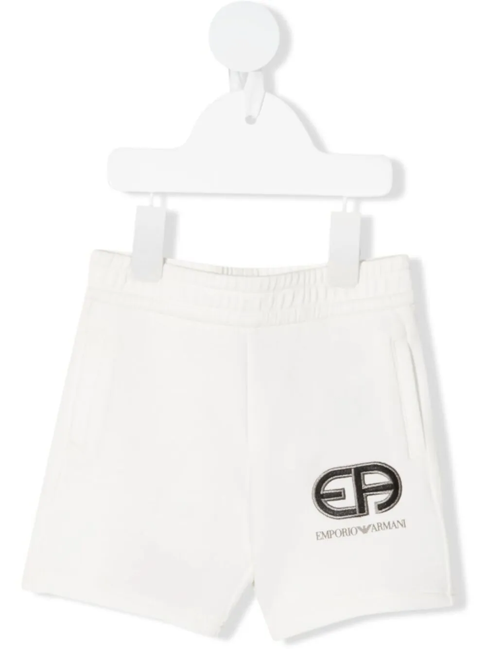 

Emporio Armani Kids shorts con logo estampado - Blanco