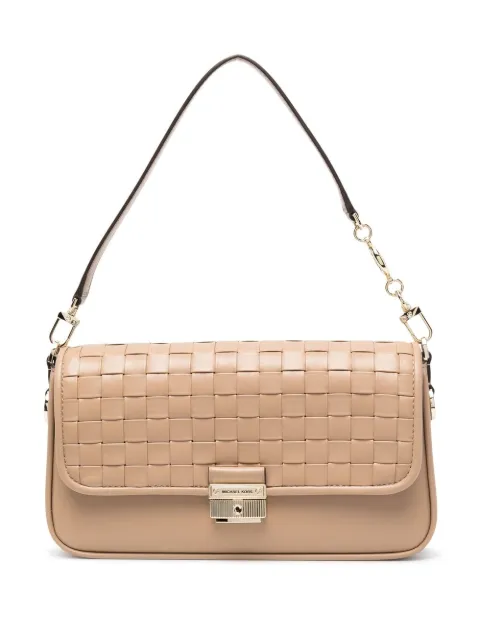 bradshaw small woven logo and metallic leather shoulder bag