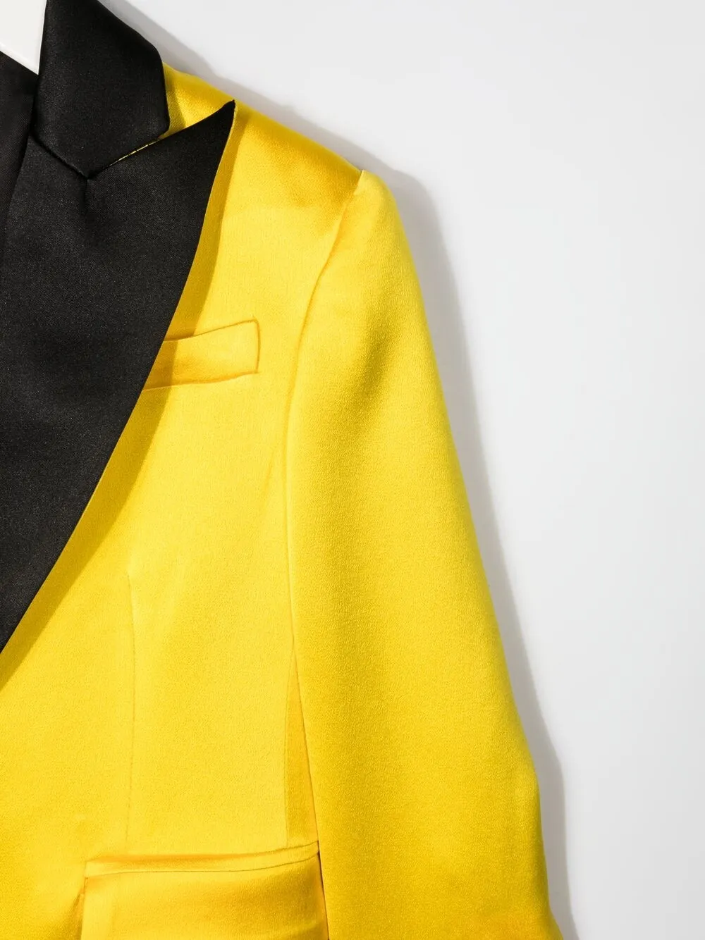 Balmain Two-tone Single-breasted Blazer In Yellow