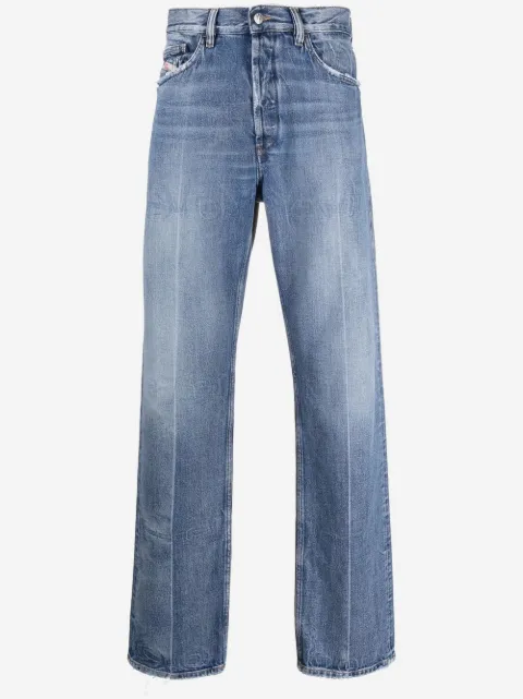 Diesel stonewashed straight-leg jeans