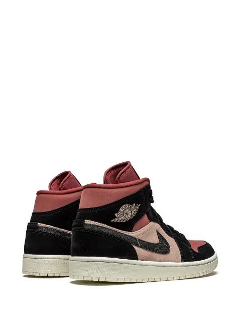 Jordan black \u0026 pink Air Jordan 1 Mid sneakers for women | BQ6472202 at  Farfetch.com