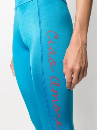 slogan-print sports leggings展示图