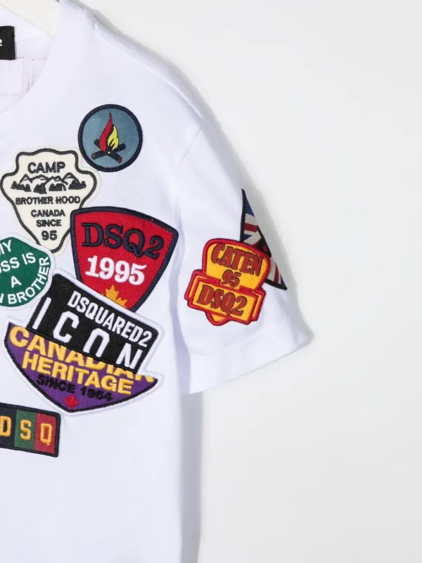 Shop Dsquared2 Kids multi-logo patches 