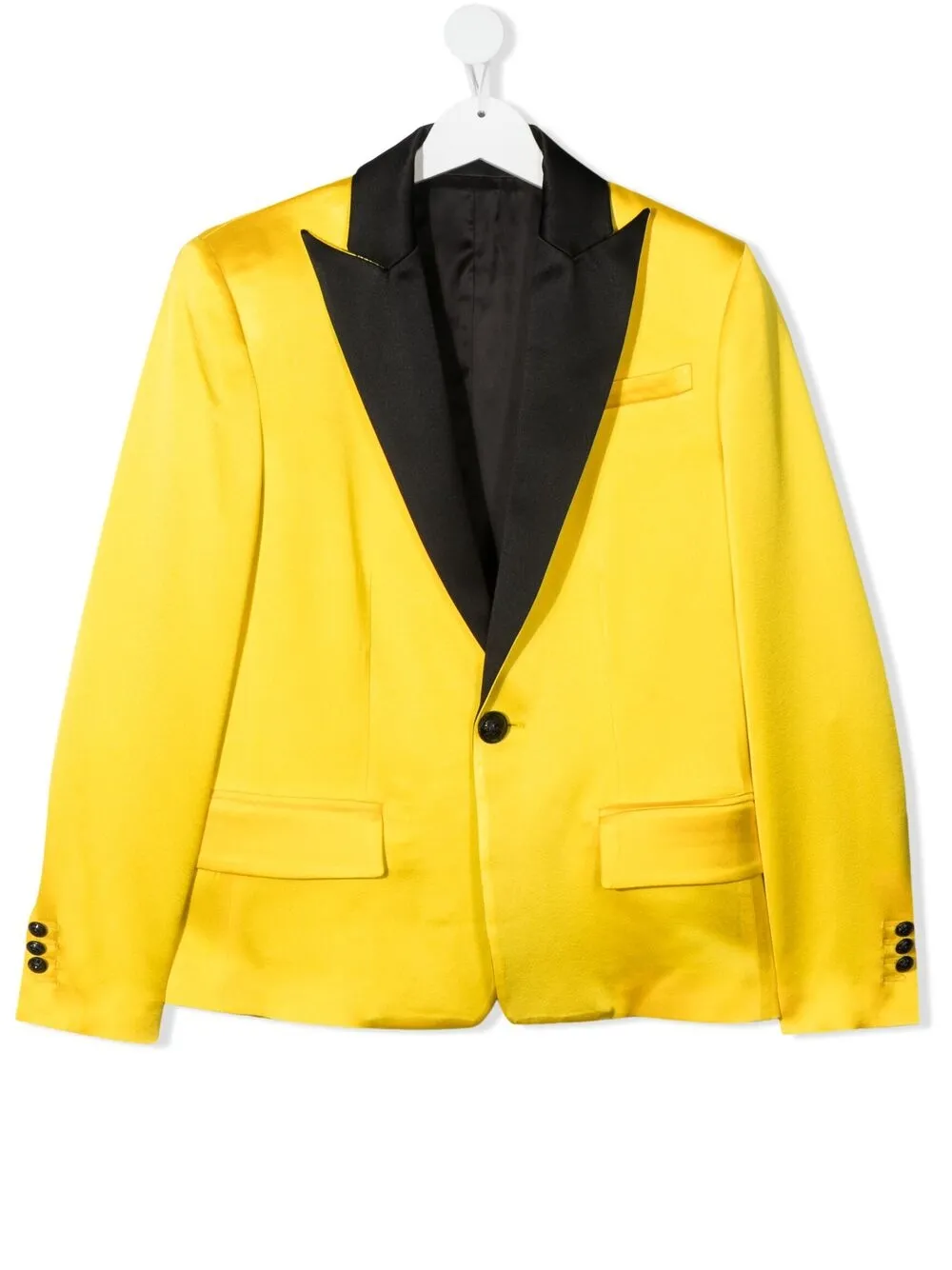 Balmain Two-tone Single-breasted Blazer In Yellow
