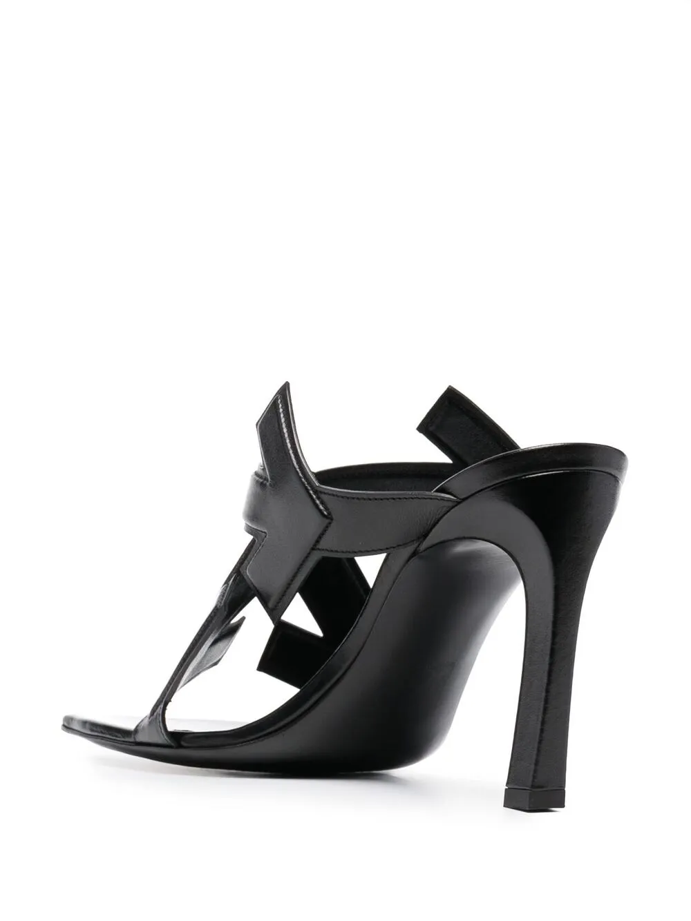 Off-White Arrows motif leather mules Black