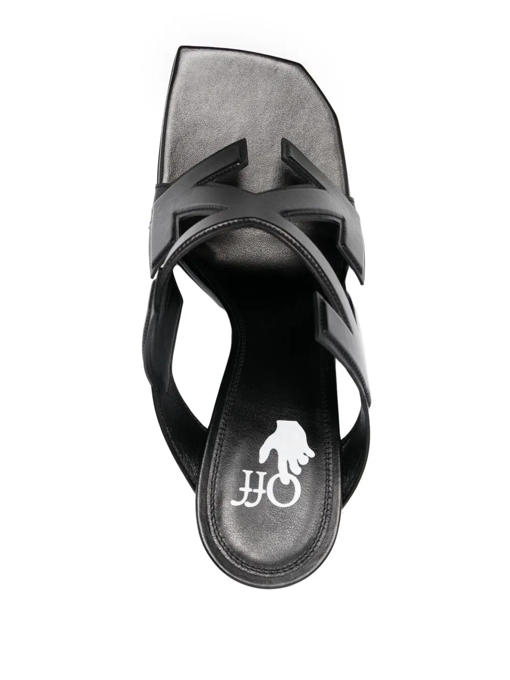 Off-White Arrows motif leather mules Black