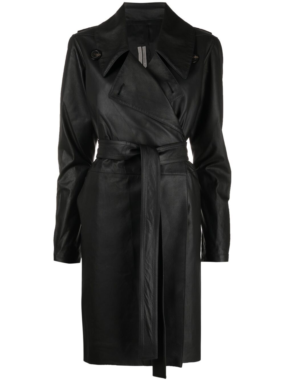 Rick Owens Tied-waist Trench Coat In Black