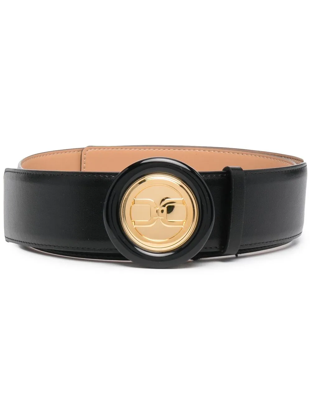 

Elisabetta Franchi logo plaque faux-leather belt - Black