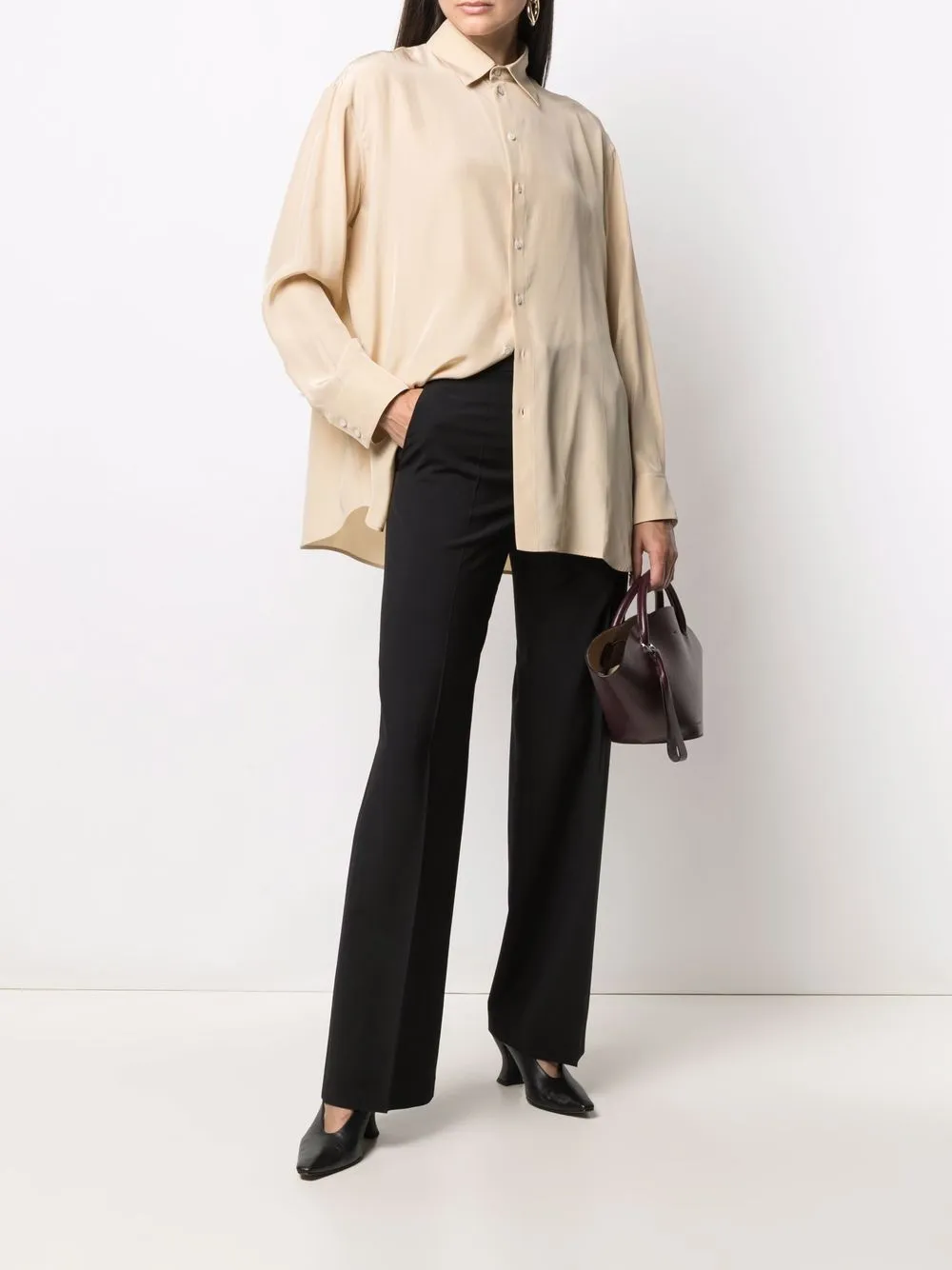 фото Jil sander брюки bootcut с завышенной талией