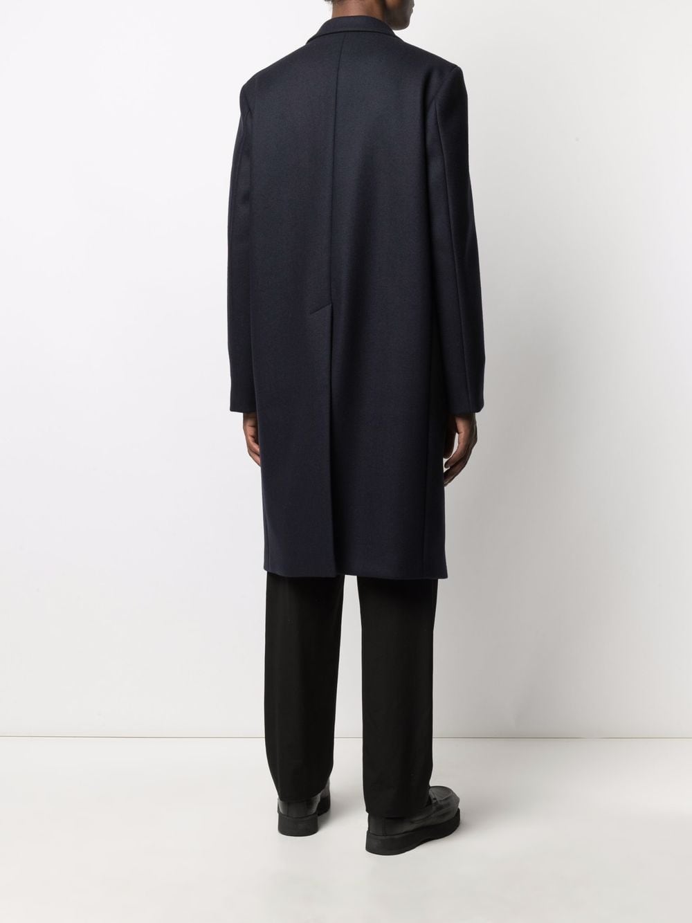 Shop Jil Sander Single-breasted Midi Coat In Blue