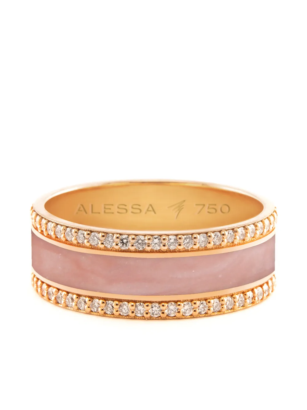 Alessa 18kt Rose Gold Spectrum Diamond Border Ring In Pink