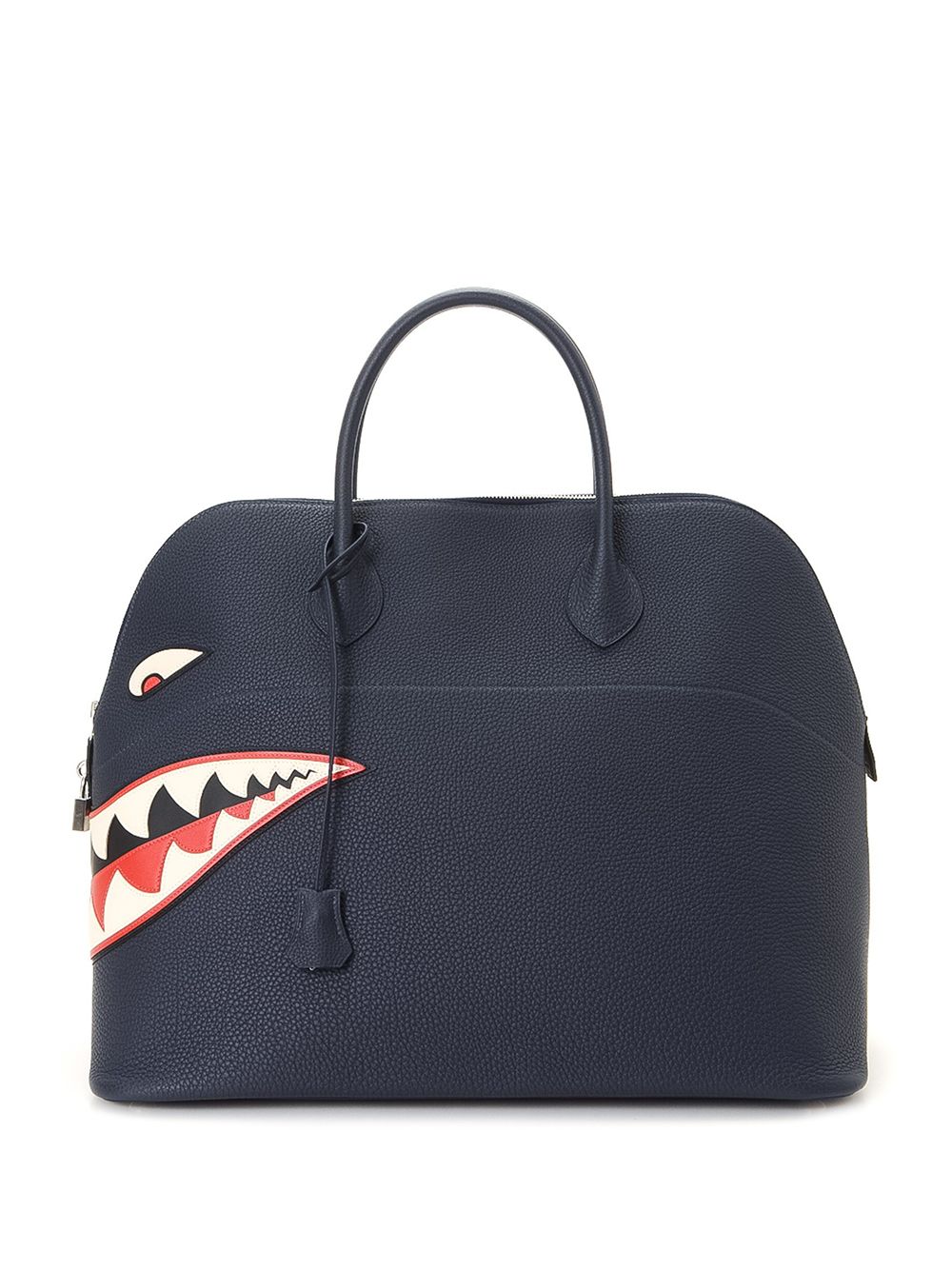Pre-owned Hermes  Bolide 45 Shark Tote Bag In Blue