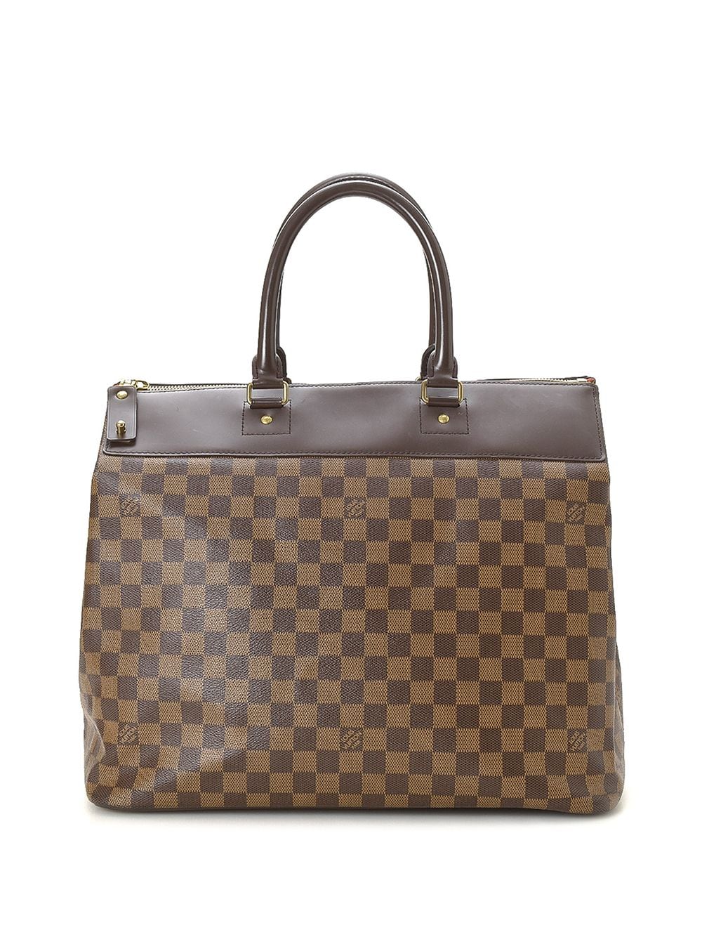 Pre-owned Louis Vuitton  Damier Ebène Greenwich Pm Tote Bag In Brown