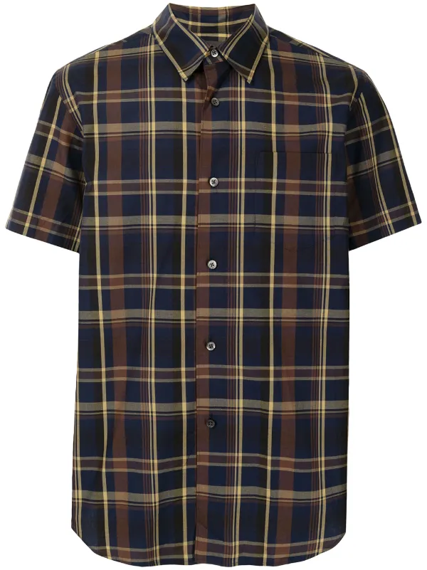 Fumito Ganryu pleated-back Plaid Shirt - Farfetch