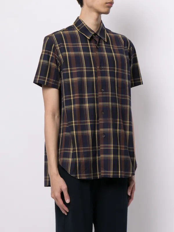 Fumito Ganryu pleated-back Plaid Shirt - Farfetch