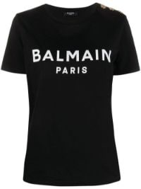 ＜Farfetch＞ Balmain ロゴ Tシャツ - ブラック画像