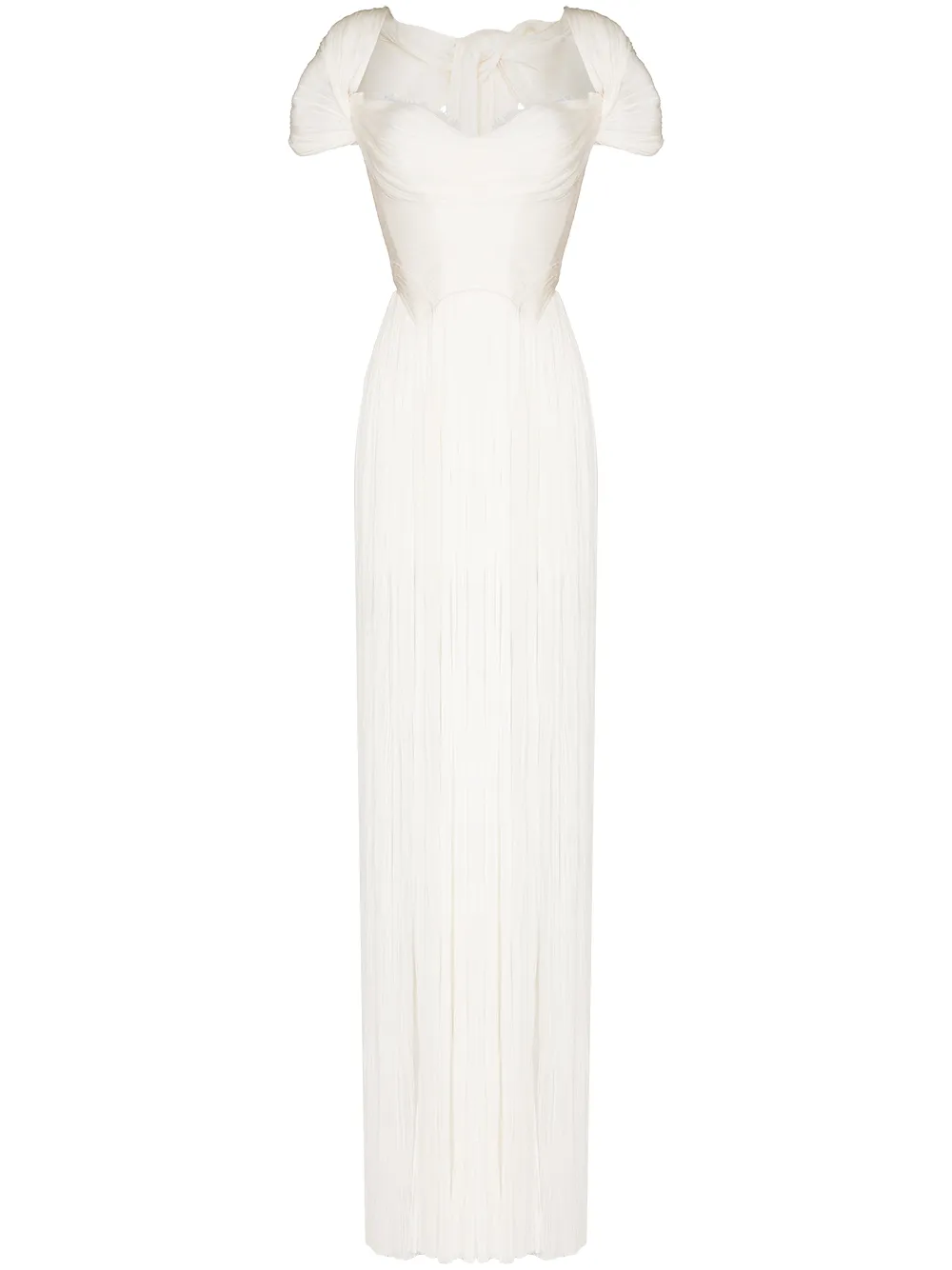 Image 1 of Maria Lucia Hohan Sharon short-sleeve pleated gown