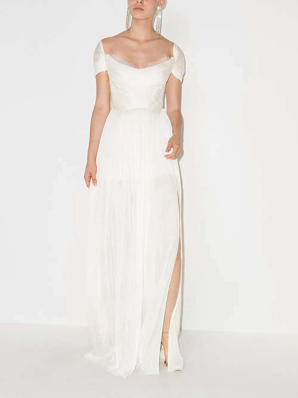 Image 2 of Maria Lucia Hohan Sharon short-sleeve pleated gown