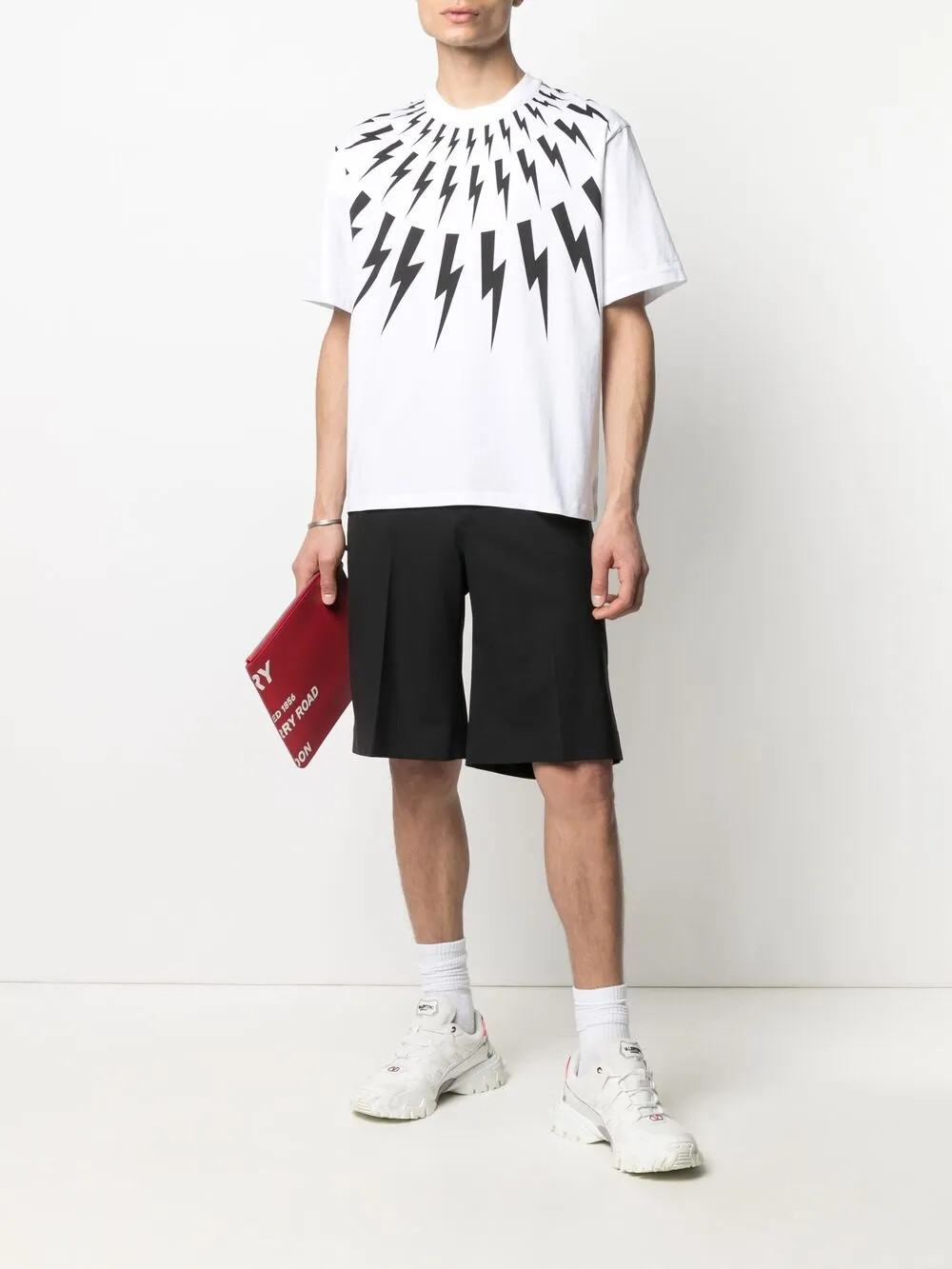 фото Neil barrett футболка с принтом thunderbolt