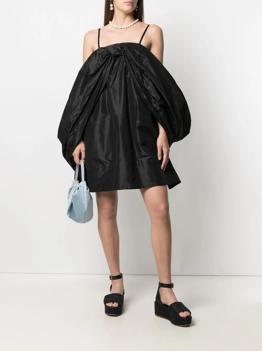 Simone Rocha Off-shoulder mini-jurk - Zwart