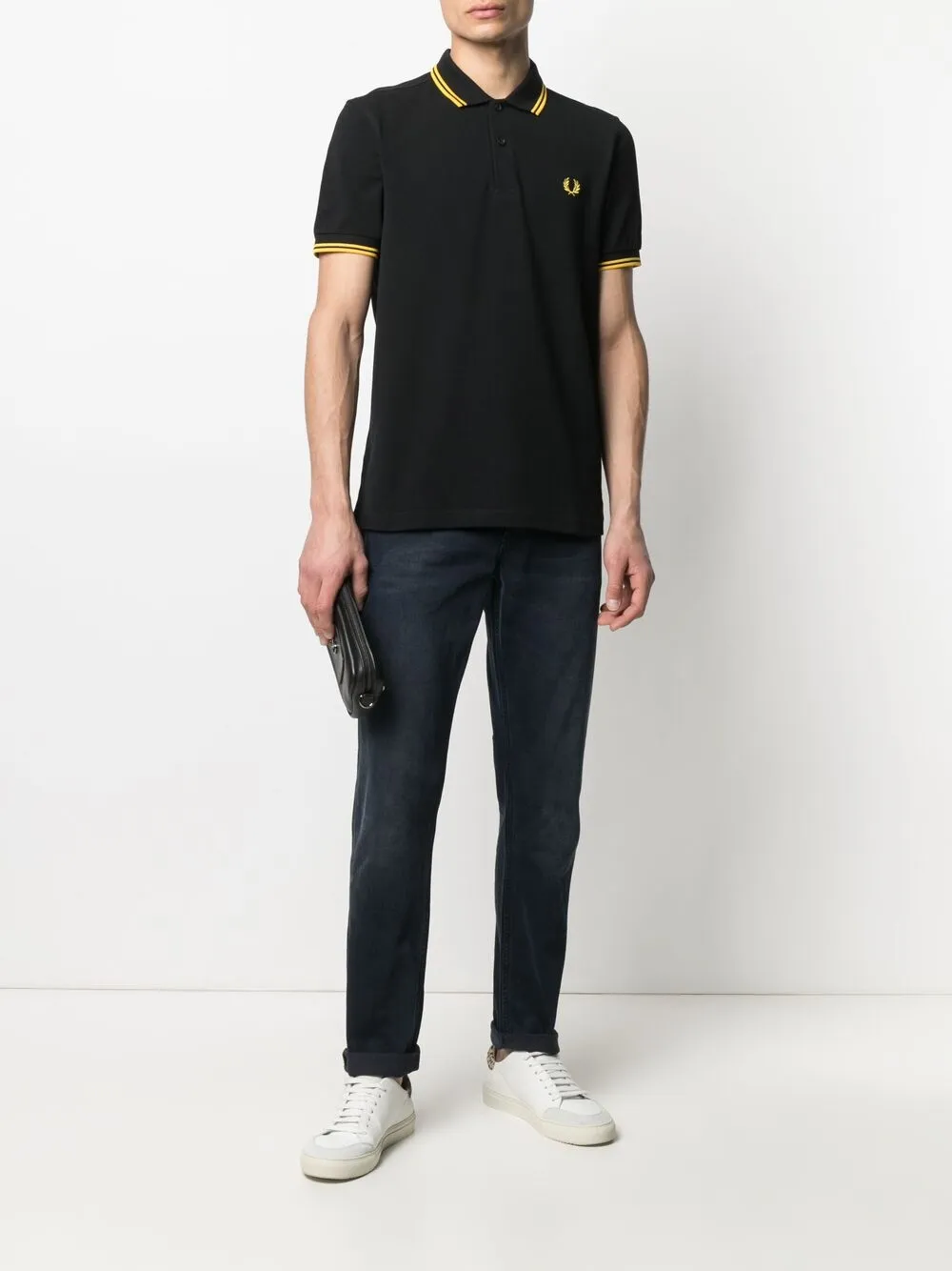 фото Fred perry рубашка поло с контрастной окантовкой