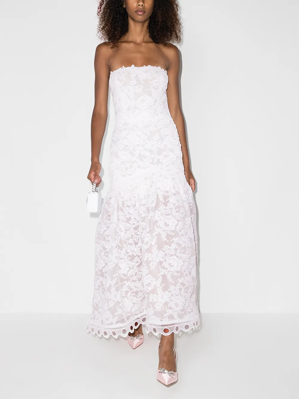 Image 2 of Silvia Tcherassi Cintia strapless lace midi dress