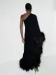 Taller Marmo Ubud feather-trimmed one-shoulder gown