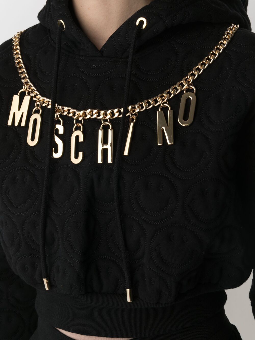 фото Moschino укороченное худи из коллаборации с smiley