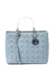 Image 1 of Christian Dior pre-owned large Lady Dior denim 2way bag