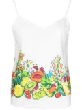 Boutique Moschino floral-print cotton top - White