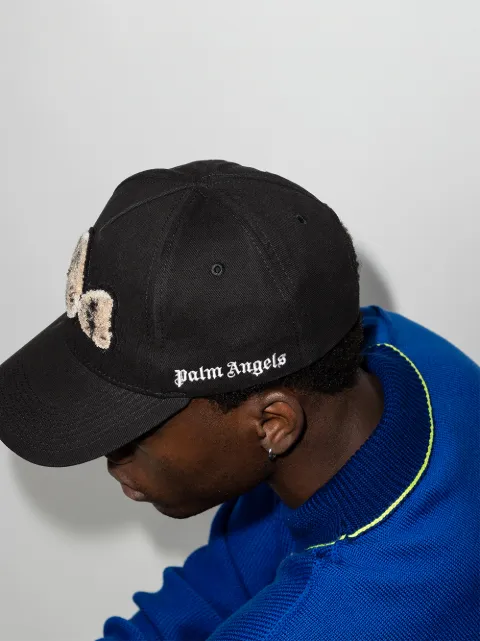 Shop Palm Angels Spray Bear print cap 