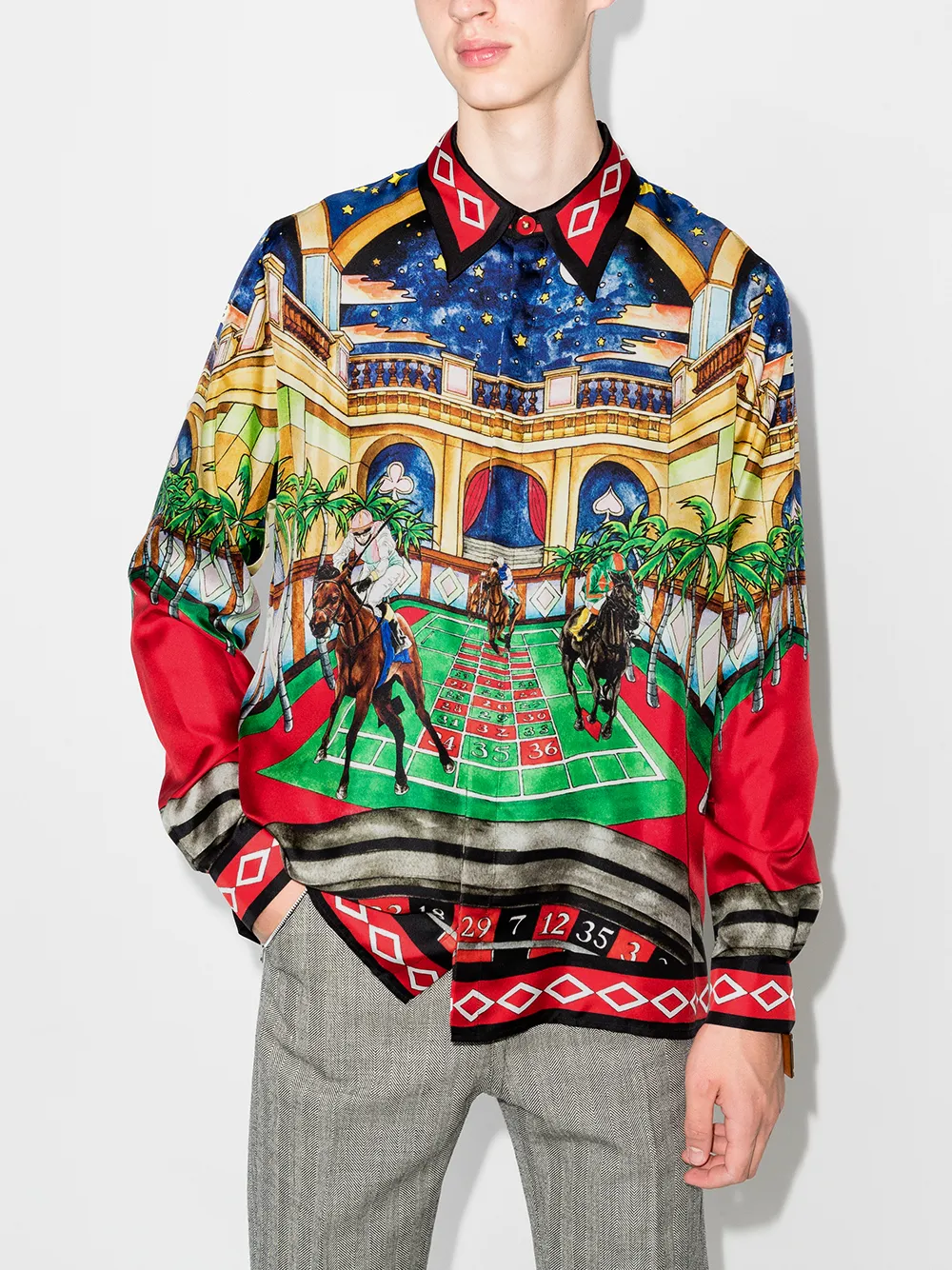 Image 2 of Casablanca Les Chevaux print shirt