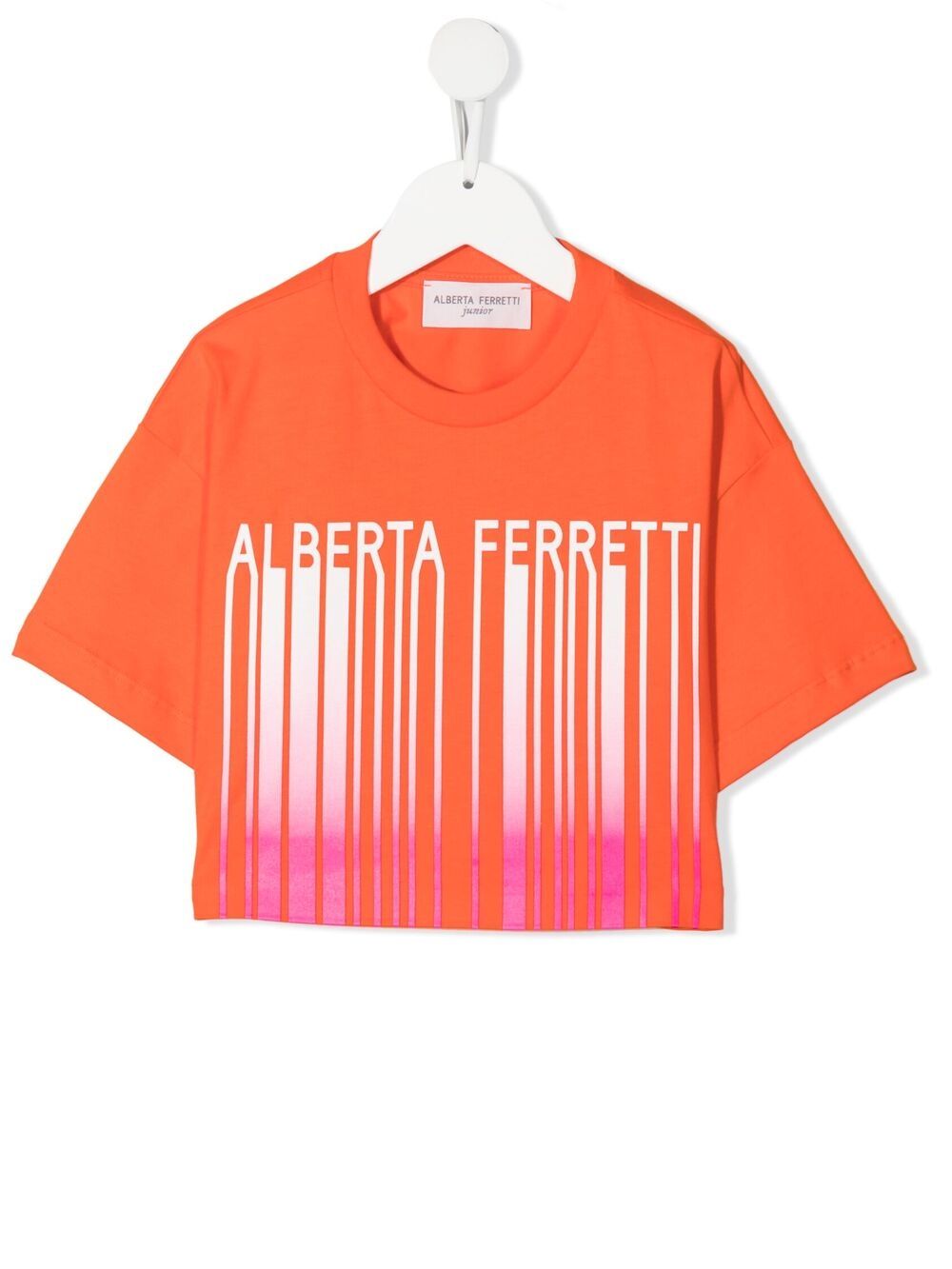 фото Alberta ferretti kids logo-print cropped t-shirt