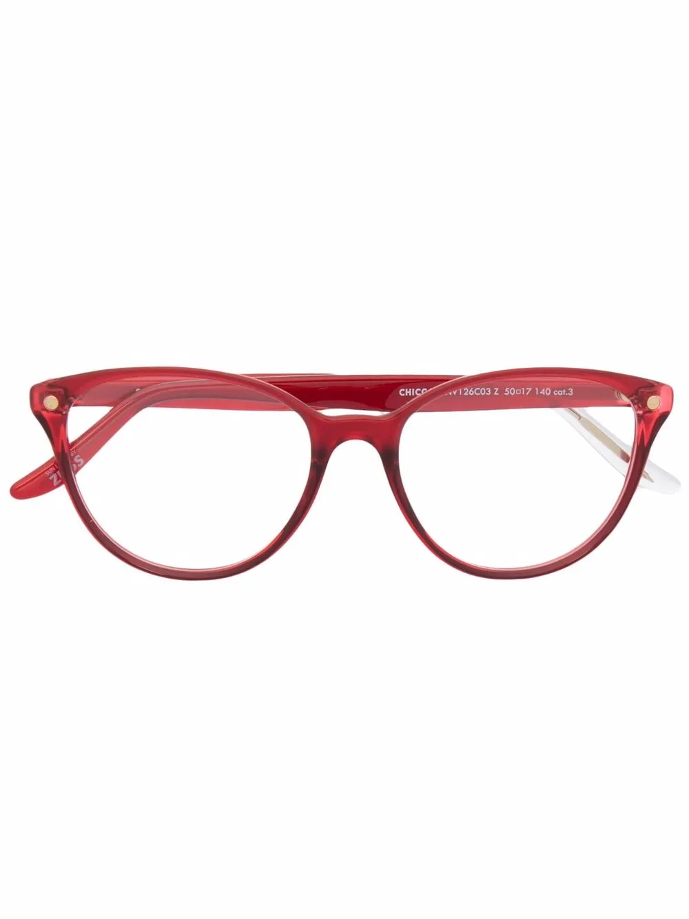 Snob round-frame clear-lens glasses | Red | Image 1