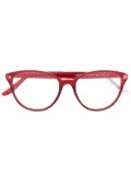 Snob round-frame clear-lens glasses - Red