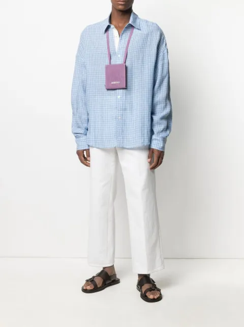 Shop Jacquemus checked linen shirt with 
