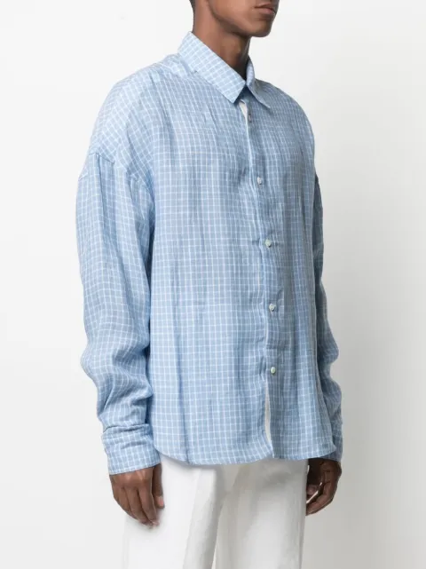 Shop Jacquemus checked linen shirt with 