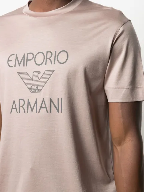 Shop Emporio Armani Logo Print T Shirt With Express Delivery Farfetch