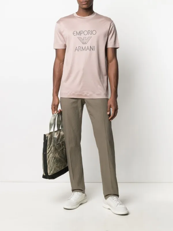 Shop Emporio Armani Logo Print T Shirt With Express Delivery Farfetch