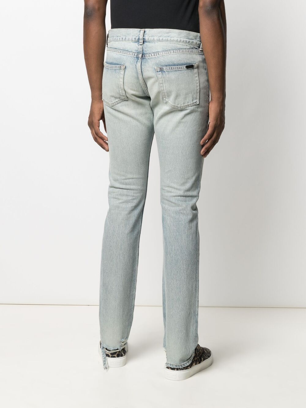 Shop Saint Laurent Mid-rise Straight-leg Jeans In Blue